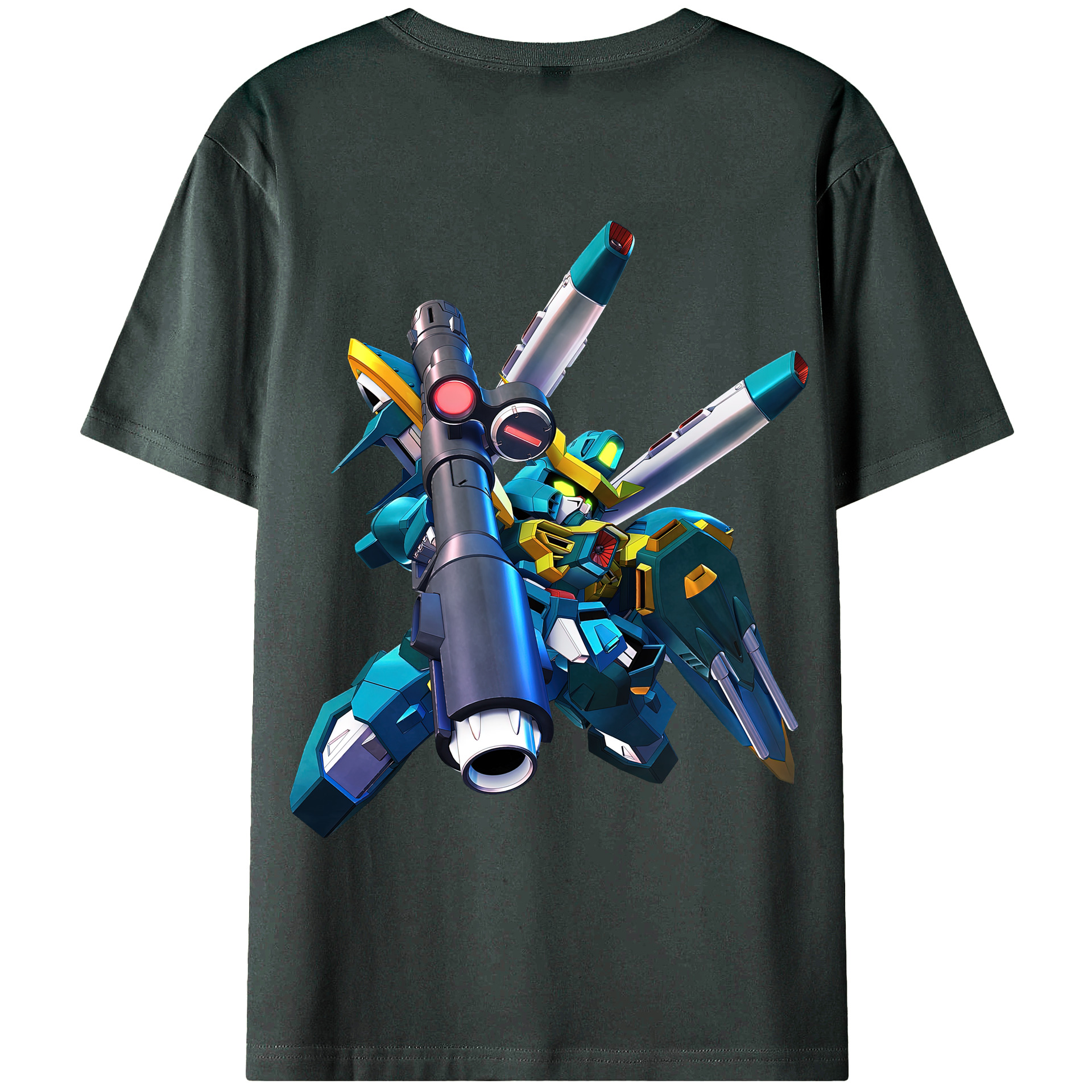 （画像用） 機動戦士ガンダム Mobile Suit Gundam 綿100％ メンズ半袖Tシャツ（バックプリント） 通気性